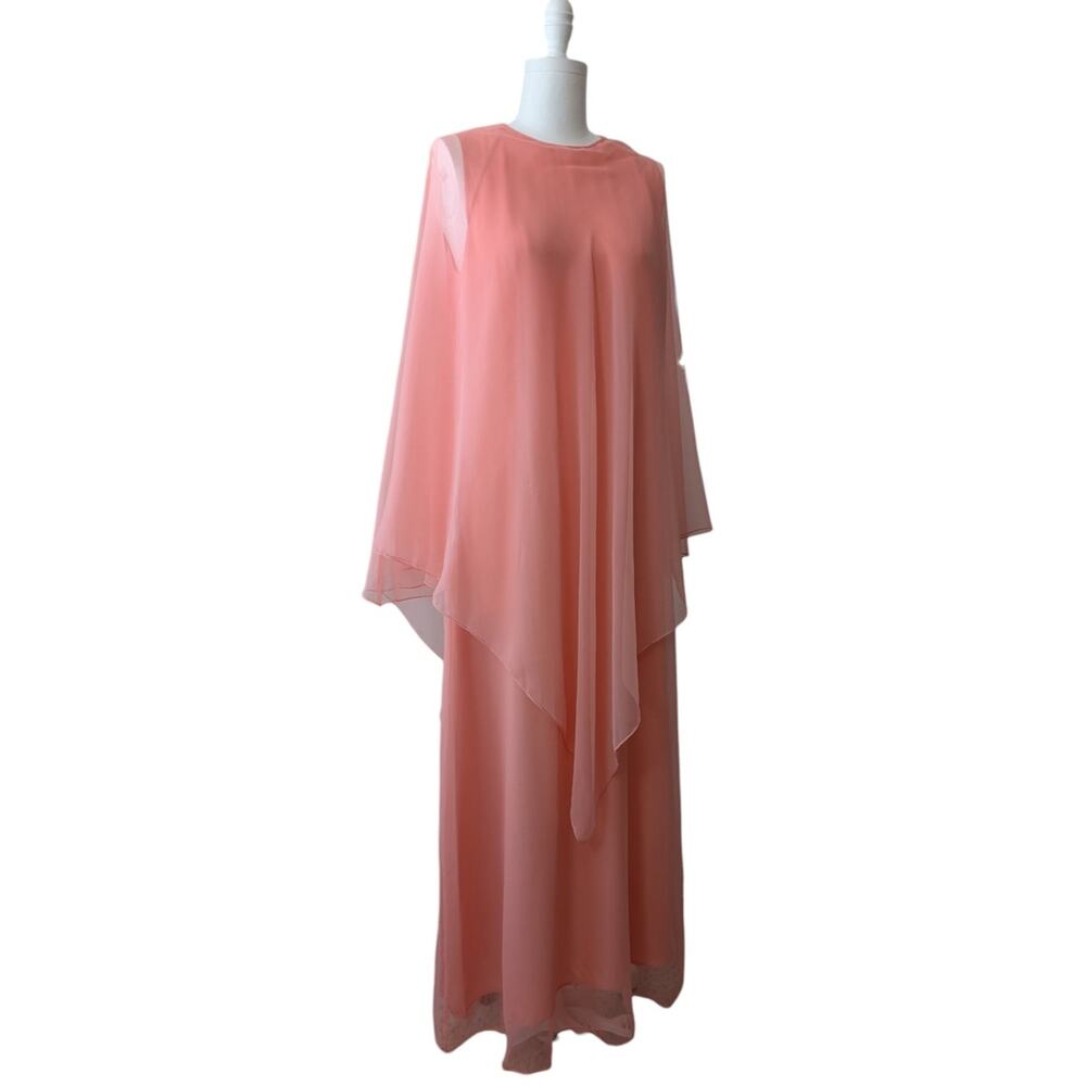 Albert Capraro Vintage 1970s Capelet Maxi Dress - Picture 6 of 10